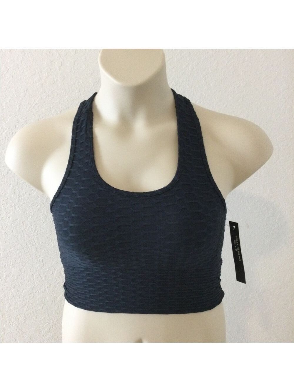 New Mix navy blue racerback removable padding workout bra Woman’s S/M